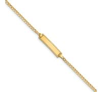 14k Oro Giallo Engraveable 5mm Semplice Bambino Maglie Colegamento Id Bracciale
