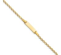 14k Oro Giallo Lucidato 5mm Engraveable Piastra Semplice da Bambino Id Bracciale