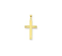 14K Oro Giallo Lucidato Engraveable Latino Croce Cristianesimo Religioso Charm