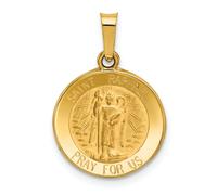 14K Oro Giallo Lucidato San Raffaele " Pray Per US " Religioso Medaglietta