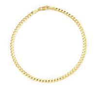 14k Oro Giallo Massiccio 2.5mm Barbazzale Maglia Cubana Catena Bracciale O