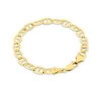 14K Oro Giallo Massiccio 6mm da Uomo Marinaio Ancora Piatto Link Catenina 17.8cm