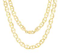 14K Oro Giallo Massiccio da Uomo 7.5mm Marinaio Ancora Link Catena Collana