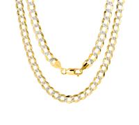 14K Oro Giallo Massiccio Donna 6mm Taglio Diamante Bianco a Pavé Cubano Catenina
