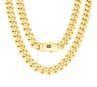 14k Oro Giallo Miami Cubana 11mm Monaco Collana a Catenina Uomo Donna 40.6cm-