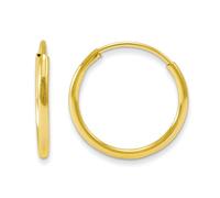 14k Oro Giallo Piccolo 12mm Infinito Cerchio Bambini Orecchini Madi K Gioielli