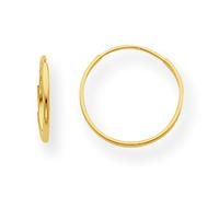 14K Oro Giallo Piccolo Cavo 12mm Infinito Cerchio Orecchini Madi K Bambini Gioie