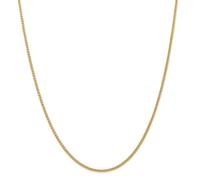 14k Oro Giallo Semi Massiccio 2mm Grano Catena Con / Gancetto a Levetta 40.6cm -