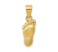 14K Oro Giallo Taglio Diamante Aperto Retro Massiccio Moda Piede Pendente Per