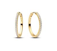 14k oro plated hoop orecchini con zirconia cubica trasparente, 22 mm