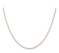 14k Oro Rosa 1.4mm Solido Diamante Taglio Cavo Catena Con / a Moschettone 40.6cm