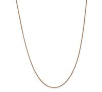 14k Oro Rosa 1mm Solido Tinta Unita Anello Quadrato Catena Con / a Moschettone
