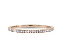 14K Oro Rosa Diamante Fascia 1.5 MM Anello Sottile Nozze Naturale Taglio Rotondo