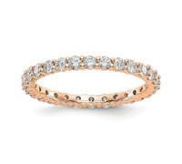14k Oro Rosa Diamante Rotondo Eternity Fedina Condiviso Denti 1.00ct Misura 7