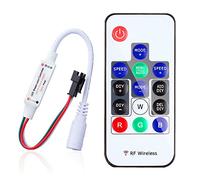 14keys - Mini controller LED RF, DC5-24 V, wireless, RGB, con ricevitore per strisce LED SMD RGB 3528 5050 2835 3PIN (controller LED fai da te a 14 tasti)