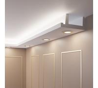 2m Led-Stuckleiste Profilo OL-35 Weiß per Illuminazione Indiretta
