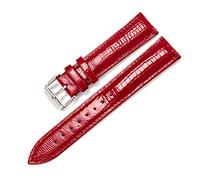 14mm 16mm 20mm 22mm Cinturino Cinturini in vera pelle Accessori per orologi Cinturini modello lucertola, Rosso, 20mm