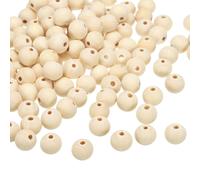 14mm Naturale Legno Perline,400pz Non-finito Legno Perline Rotondo,Marrone