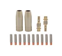 14Pcs 15AK Nuovo Rivestimento di Protezione Ugello 0.8/1.0/1.2MM Antiaderente Saldatura Scorie Protezione Gas Airless Europeo Manicotto di Protezione Strumento Saldatura Contatto Nucleo Saldatura