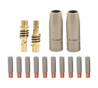 14Pcs 15AK Rivestimento Protezioni Ugello Rivestimento Proteggere Saldatura Strumento di Saldatura Manicotto Protettivo Ugello Punte Set