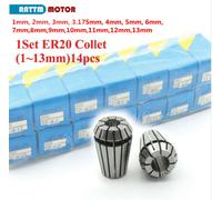 14Pcs 1mm-13mm Precision Spring ER20 Collet Set CNC Machine Spindle Clamp【ITA】