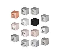 14pcs Elements Square Set Density Squares Pure Metal Periodic Table Metal Squares Tungsten Square
