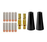 14PCS Kit Saldatura Gasless con Ugello Flux Core Rivestito Punte Misura 1 0mm