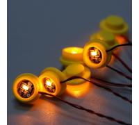 14PCS Luci LED 1X1 Circolare Dot Compatibile con LEGO (Giallo) | Per il cablaggio nascosto degli accessori del blocchetto del modello della città della costruzione, filo sottile di 0.38mm