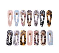 14Pz Fermagli Per Ragazza Marmo Misti Accessorio