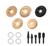 14pz Set di Dischi per Intaglio del Legno per Smerigliatrice Angolare da 4" o 4,5", Include Varie Intaglio Legno Mola Disco e Varie Frese Rotanti e Anelli Adattatori da 5/8"