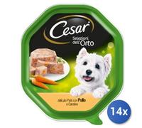 14x Bundle Alimento Cane Cesar Selezioni Dell'Orto Pate' 150Grammi Pollo/Carote