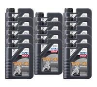 14X Liqui Moly Moto 4T 15W-50 Offroad Moto Olio Motore API SL JASO MA2 1L