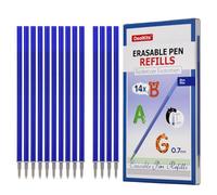 14x Ricariche per Penna a Gel Cancellabili Blu - Puntina: 0.7mm, Altezza: 13cm - Compatibile con Legami - Ideale per Ufficio/Scuola