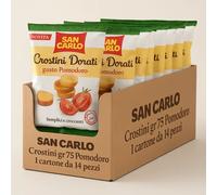 14x San Carlo Crostini Dorati 75g Pomodoro - Snack Croccante per Aperitivo