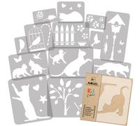14x stencil riutilizzabili in PLASTICA 34cm a 9cm bambini GATTI