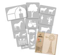 14x stencil riutilizzabili in PLASTICA da 34 cm a 8 cm bambini / FATTORIA