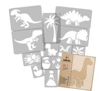 14x stencil riutilizzabili in PLASTICA / da 34 cm a 9 cm / bambini / DINOSAURO