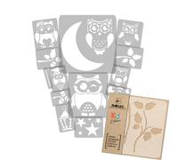 14x stencil riutilizzabili in PLASTICA / da 34 cm a 9 cm / bambini / GUFO