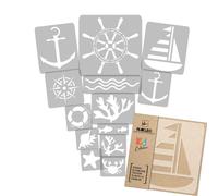 14x stencil riutilizzabili in PLASTICA / da 34 cm a 9 cm / bambini / MARE