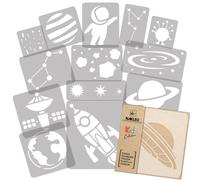14x stencil riutilizzabili in PLASTICA da 34cm a 9cm bambini / SPAZIO - UNIVERSO