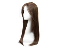 14X16cm 22 pollici Capelli umani veri, realistici pezzi di capelli biologici for il cuoio capelluto con capelli diradati for le donne Soffice e Naturale(Brown)