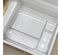 15/12/8/4/1 Set di scatole trasparenti per cassetti, organizer da scrivania multifunzionale, adatto per cosmetici, rossetti, profumi, cancelleria, pennelli da trucco, utensili da cucina, decorazioni p