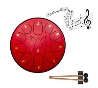 15,2 cm 11 Tono Acciaio Tongue Drum Hand Pan Drum Stick Rilassamento Yoga Tamburello Strumento Musicale Percussioni Glucopon F9N2