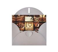 15,2 x 10,2 cm set di biglietti d'auguri con stampa collage di caffè grigio con busta, inviti per matrimonio/compleanno