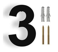 15/20/25/30cm Stainless Steel House Number Silver Address Sign 0-9 Huisnummer Outdoor Numbers Home Numeros Casa Exterior Big(Black No.3,30cm)