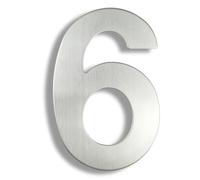 15/20/25/30cm Stainless Steel House Number Silver Address Sign 0-9 Huisnummer Outdoor Numbers Home Numeros Casa Exterior Big(Silver No.6,25cm)