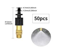 15-250 pezzi Micro irrigazione a goccia ugello in ottone nebulizzatore spruzzo da giardino parti di raffreddamento irrigatore in rame con filettatura connettore a T(C-50Pcs)