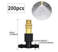 15-250 pezzi Micro irrigazione a goccia ugello in ottone nebulizzatore spruzzo da giardino parti di raffreddamento irrigatore in rame con filettatura connettore a T(A-200Pcs)