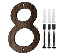 15.2CM Grano Di Legno Acrilico Numeri Della Casa A Vite Per L'Esterno, Segni Di Indirizzo Per Le Case, Segno Giardino Personalizzato, Per Le Caselle Postali Porta Segno Appartamenti(8)