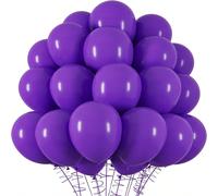 15/45/100 pezzi Palloncini in lattice viola da 5/10/12 pollici, palloncini all'elio adatti per compleanni, lauree, festa di nascità, matrimoni, decorazioni per feste e vacanze, con nastro viola, Natal
